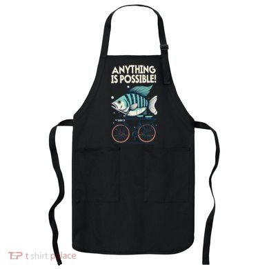 Anything Is Possible Fish Riding A Bicycle Apron