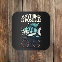 Anything Is Possible Fish Riding A Bicycle Coaster thumb 0