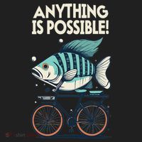 Anything Is Possible Fish Riding A Bicycle Hat thumb 2