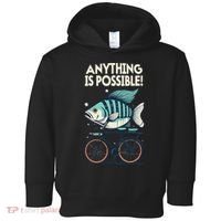 Anything Is Possible Fish Riding A Bicycle Toddler Hoodie thumb 0