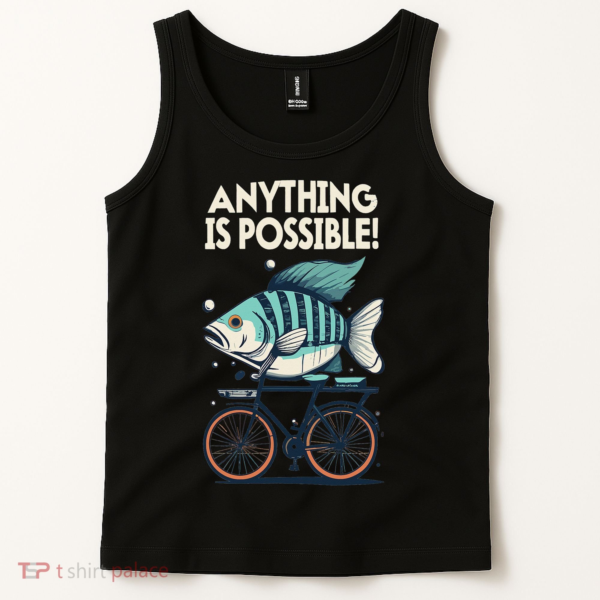 Anything Is Possible Fish Riding A Bicycle Tank Top