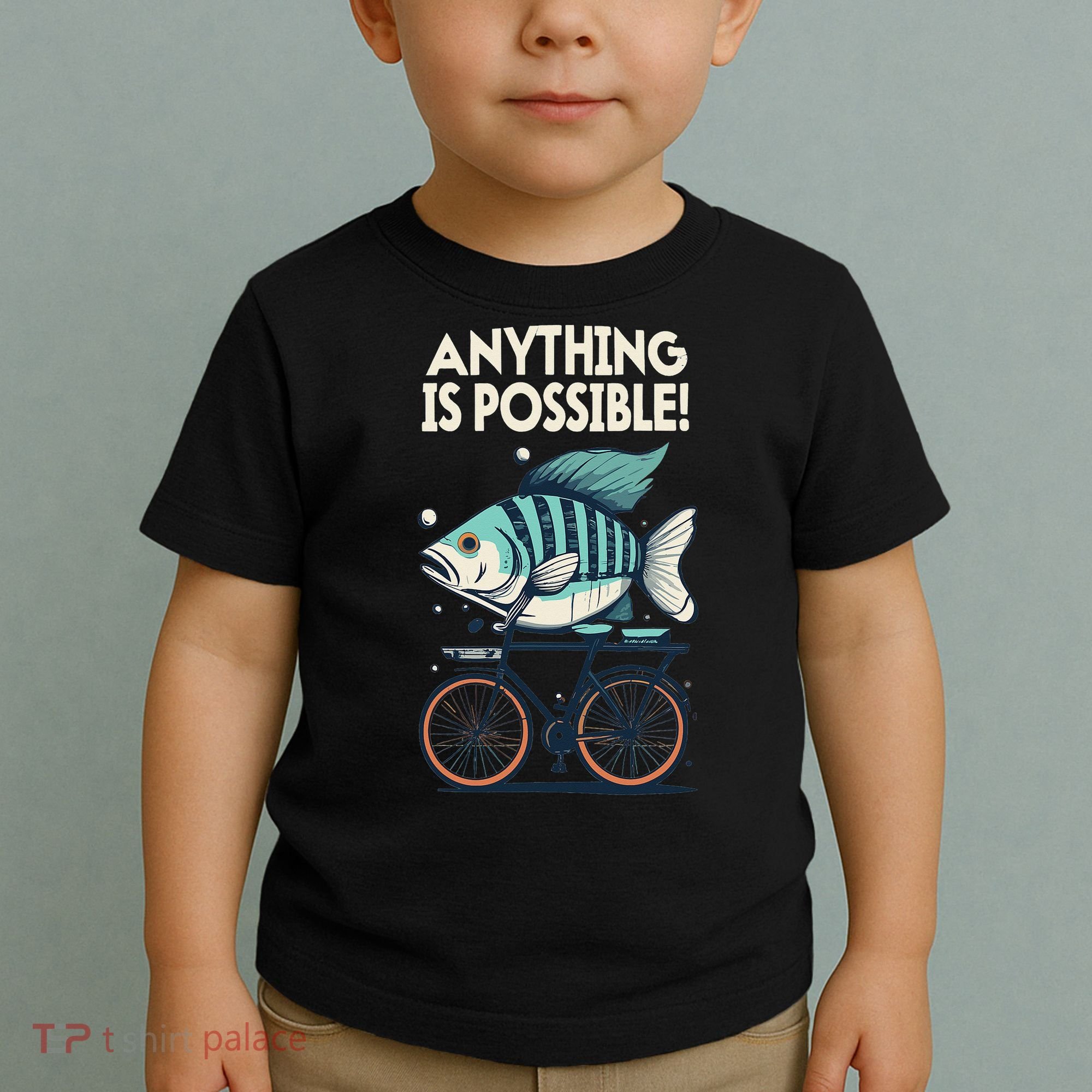 Anything Is Possible Fish Riding A Bicycle Toddler T-Shirt