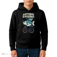 Anything Is Possible Fish Riding A Bicycle Kids Hoodie thumb 4