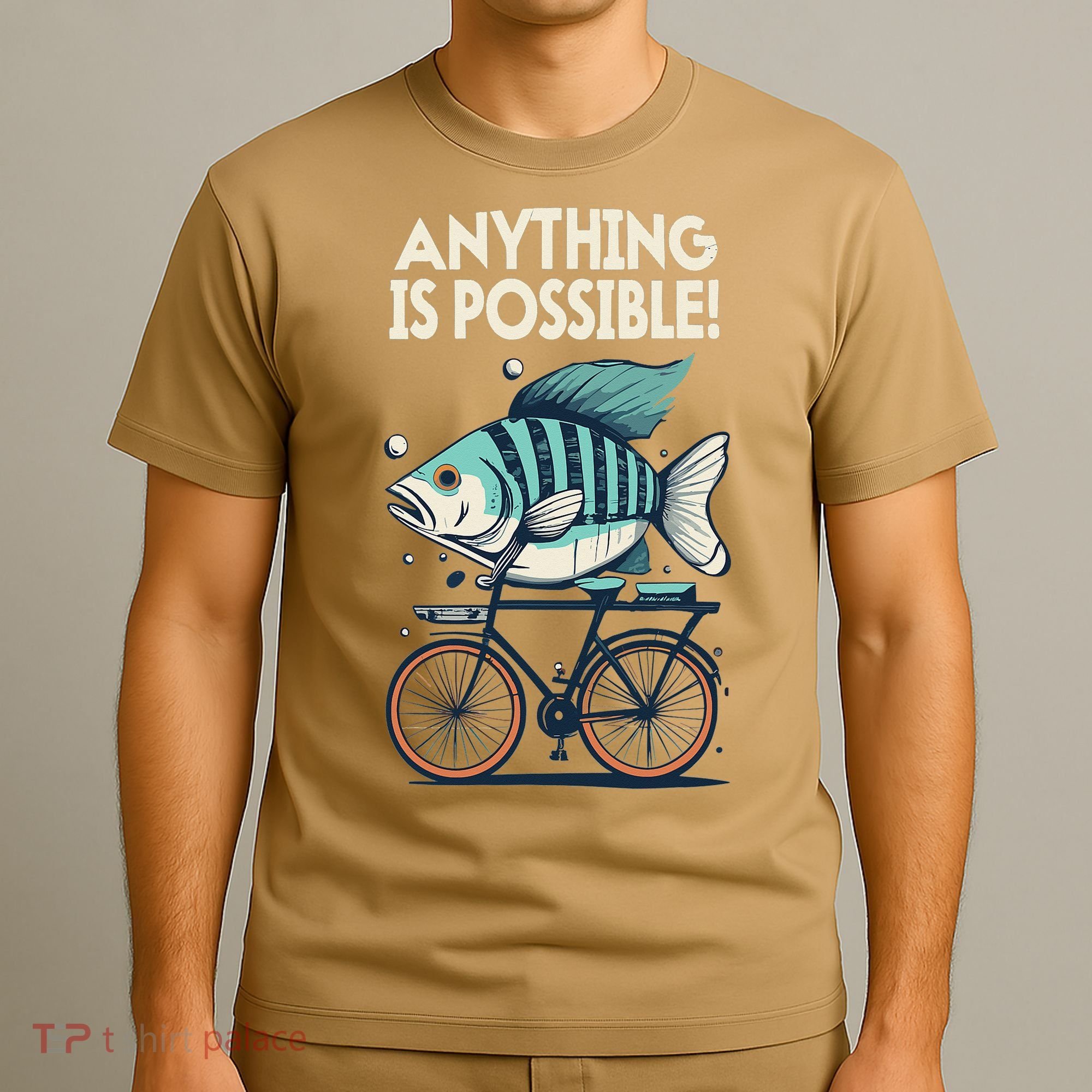 Anything Is Possible Fish Riding A Bicycle T-Shirt