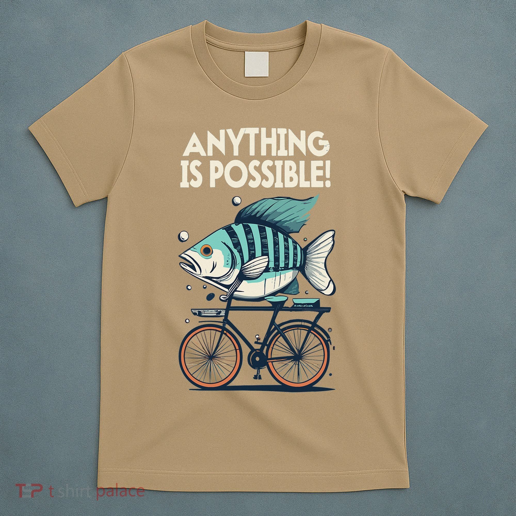 Anything Is Possible Fish Riding A Bicycle T-Shirt