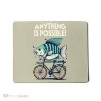 Anything Is Possible Fish Riding A Bicycle Mousepad thumb 0