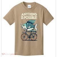 Anything Is Possible Fish Riding A Bicycle Kids T-Shirt thumb 0