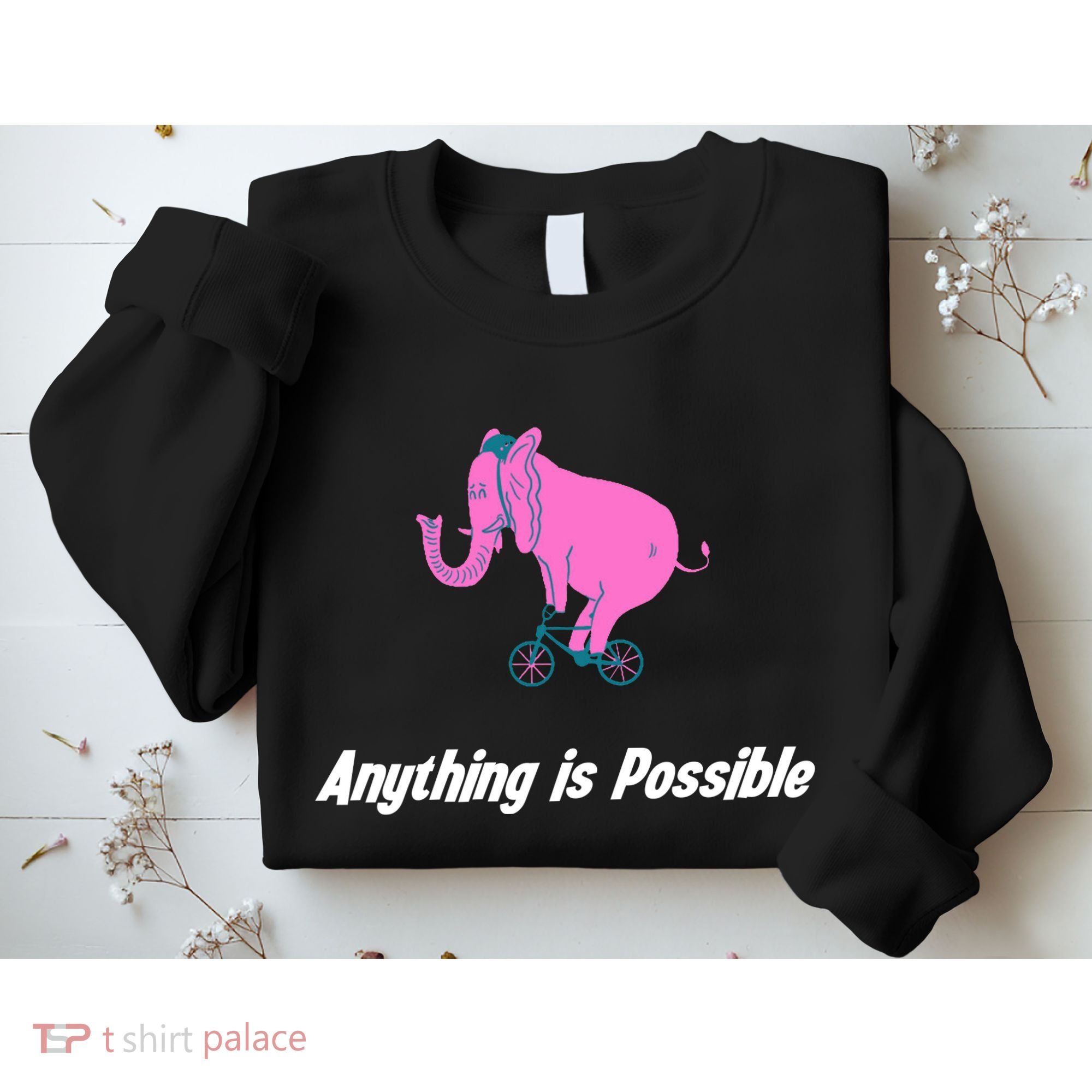 Anything Is Possible Elephant Bicycle Sweatshirt