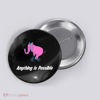Anything Is Possible Elephant Bicycle Button
