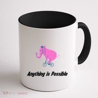 Anything Is Possible Elephant Bicycle Coffee Mug thumb 1