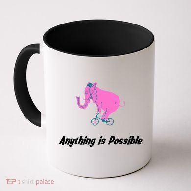 Anything Is Possible Elephant Bicycle Coffee Mug