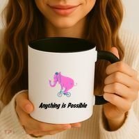 Anything Is Possible Elephant Bicycle Coffee Mug thumb 3
