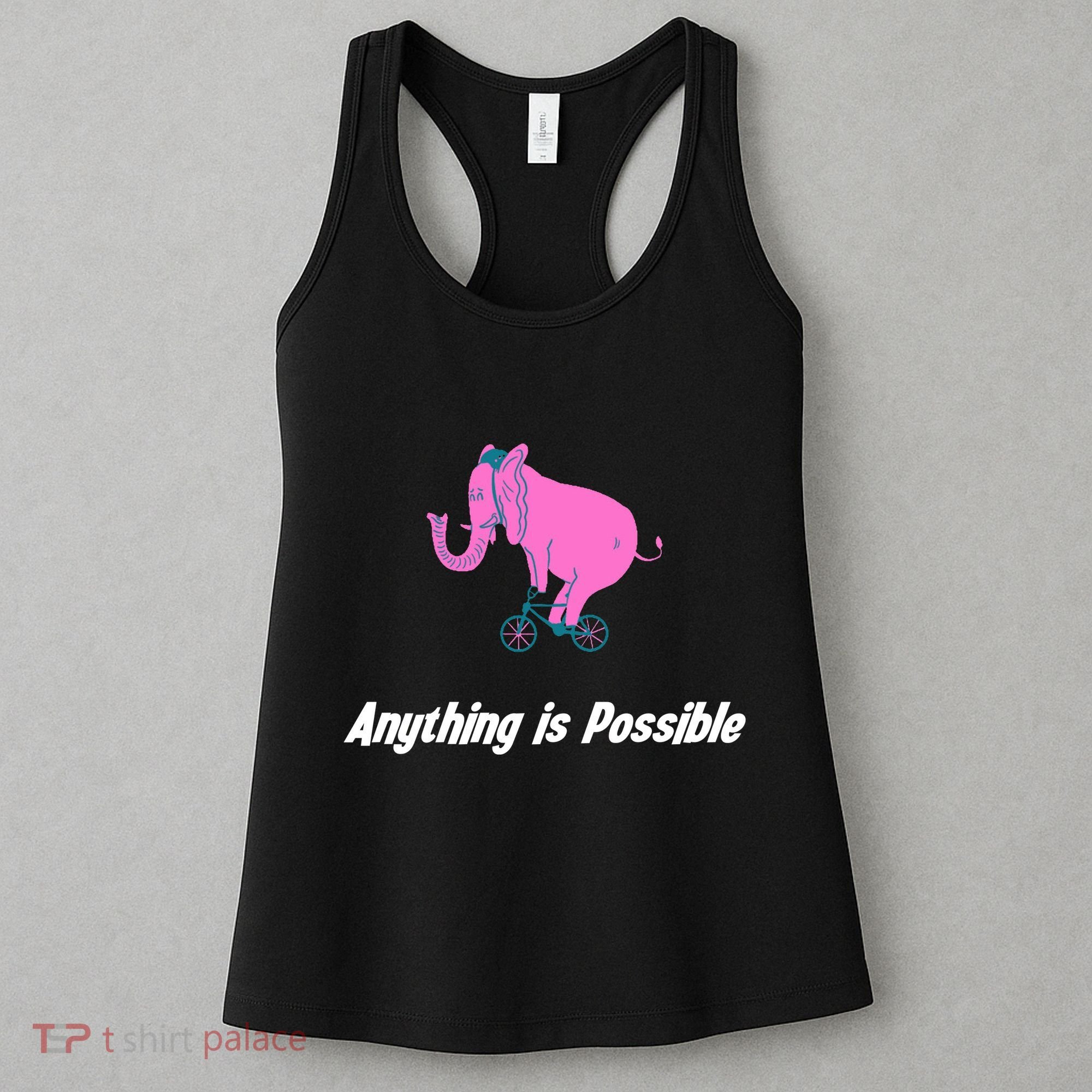 Anything Is Possible Elephant Bicycle Women's Tank Top