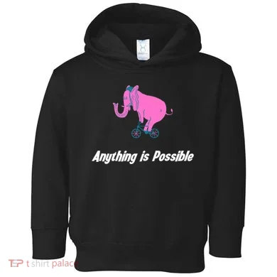 Anything Is Possible Elephant Bicycle Toddler Hoodie