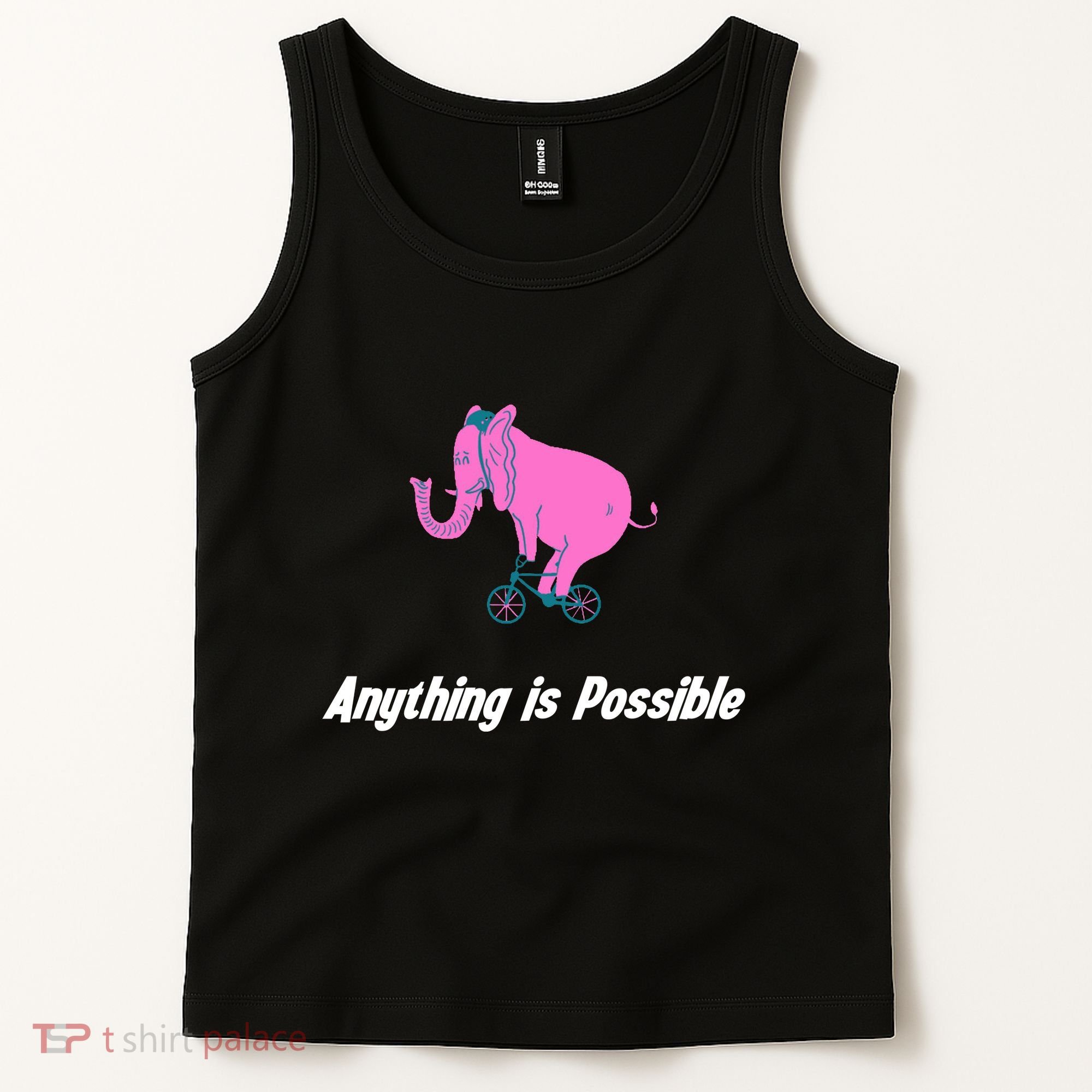 Anything Is Possible Elephant Bicycle Tank Top