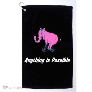 Anything Is Possible Elephant Bicycle Golf Towel