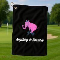 Anything Is Possible Elephant Bicycle Golf Towel thumb 1