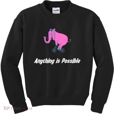 Anything Is Possible Elephant Bicycle Kids Sweatshirt