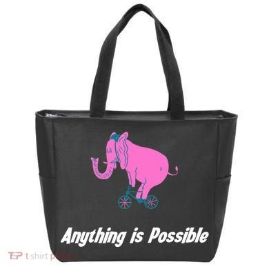 Anything Is Possible Elephant Bicycle Tote Bag