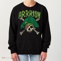 Arrish Irish Pirate Skull Leprechaun Happy St Patrick's Day Boys Women's Sweatshirt thumb 0