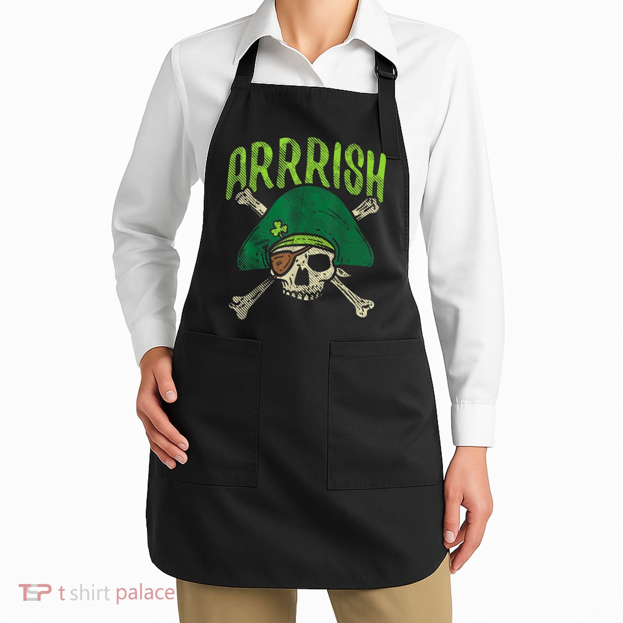 Arrish Irish Pirate Skull Leprechaun Happy St Patrick's Day Boys Apron