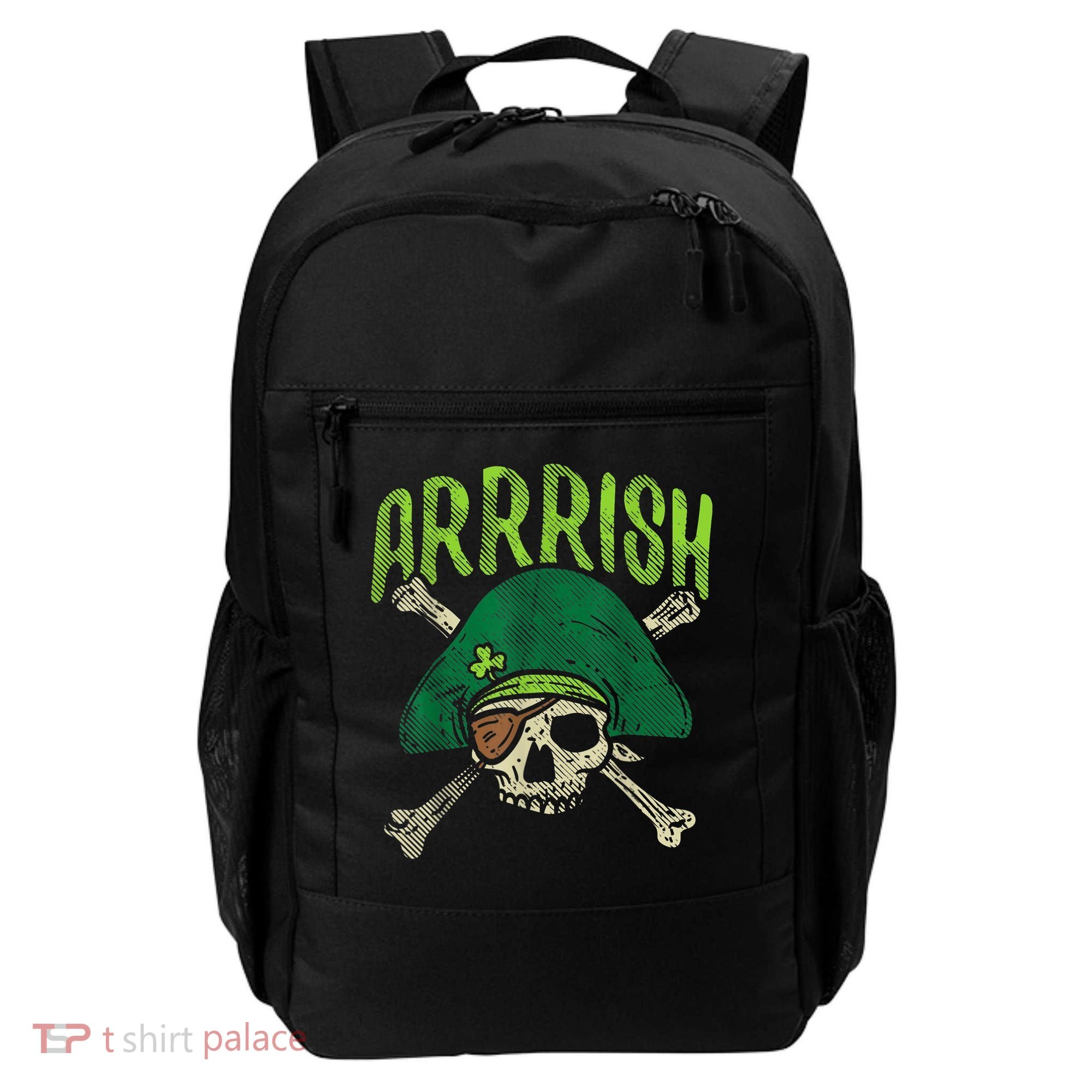 Arrish Irish Pirate Skull Leprechaun Happy St Patrick's Day Boys Backpack