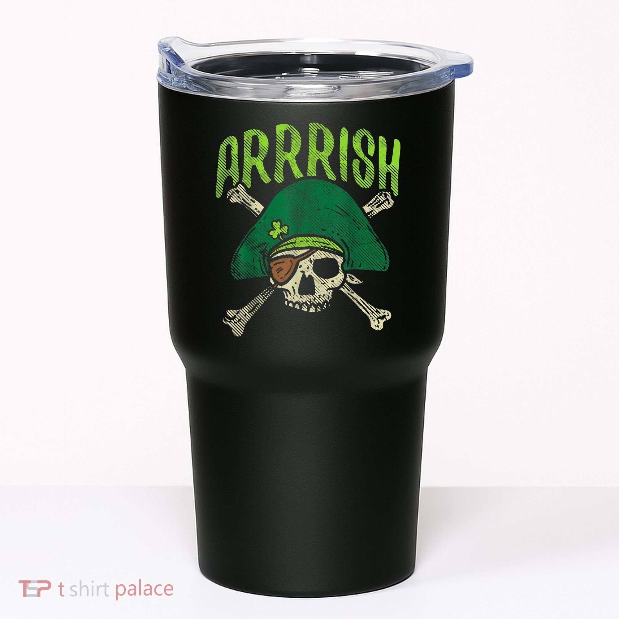 Arrish Irish Pirate Skull Leprechaun Happy St Patrick's Day Boys Tumbler