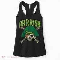Arrish Irish Pirate Skull Leprechaun Happy St Patrick's Day Boys Women's Tank Top thumb 0