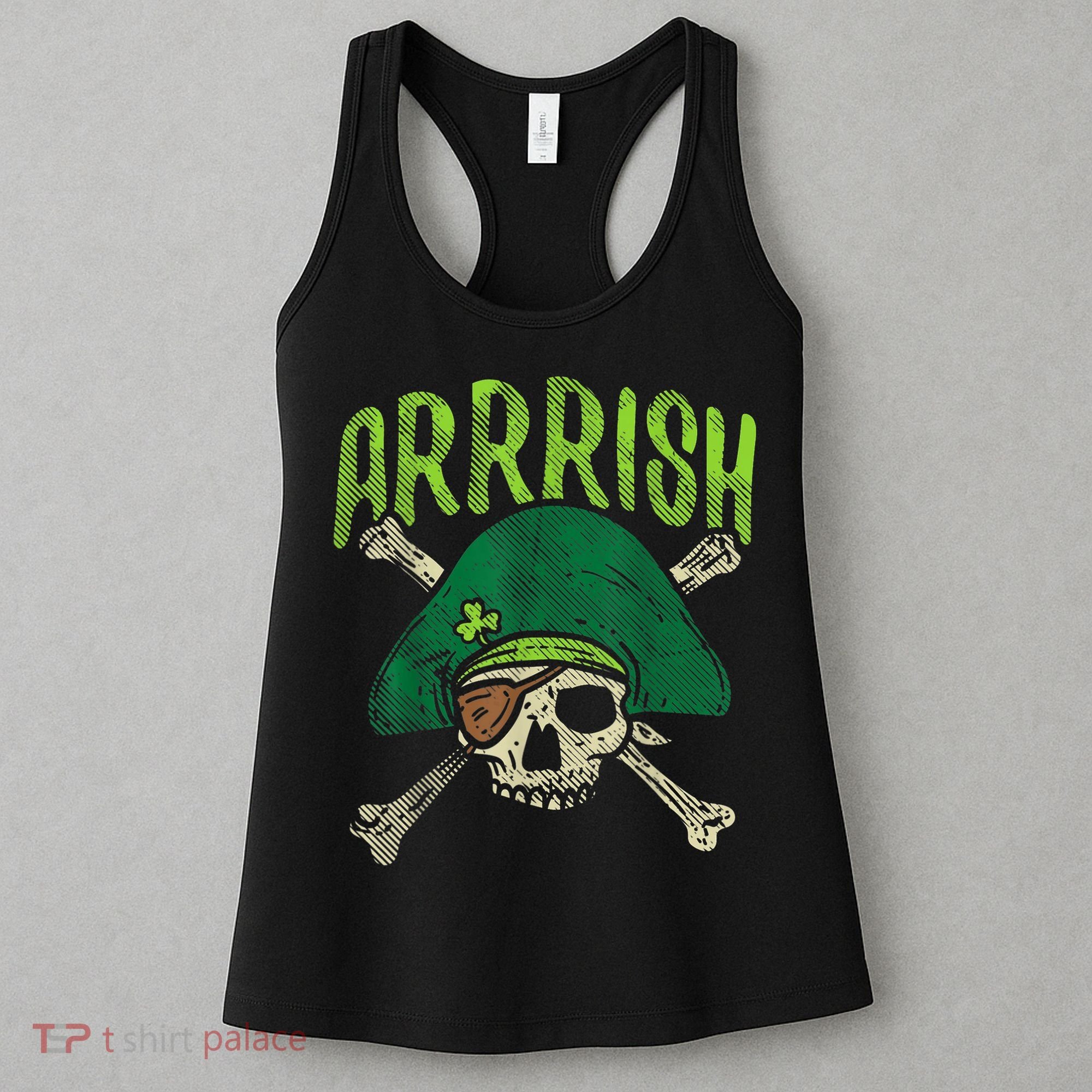 Arrish Irish Pirate Skull Leprechaun Happy St Patrick's Day Boys Women's Tank Top