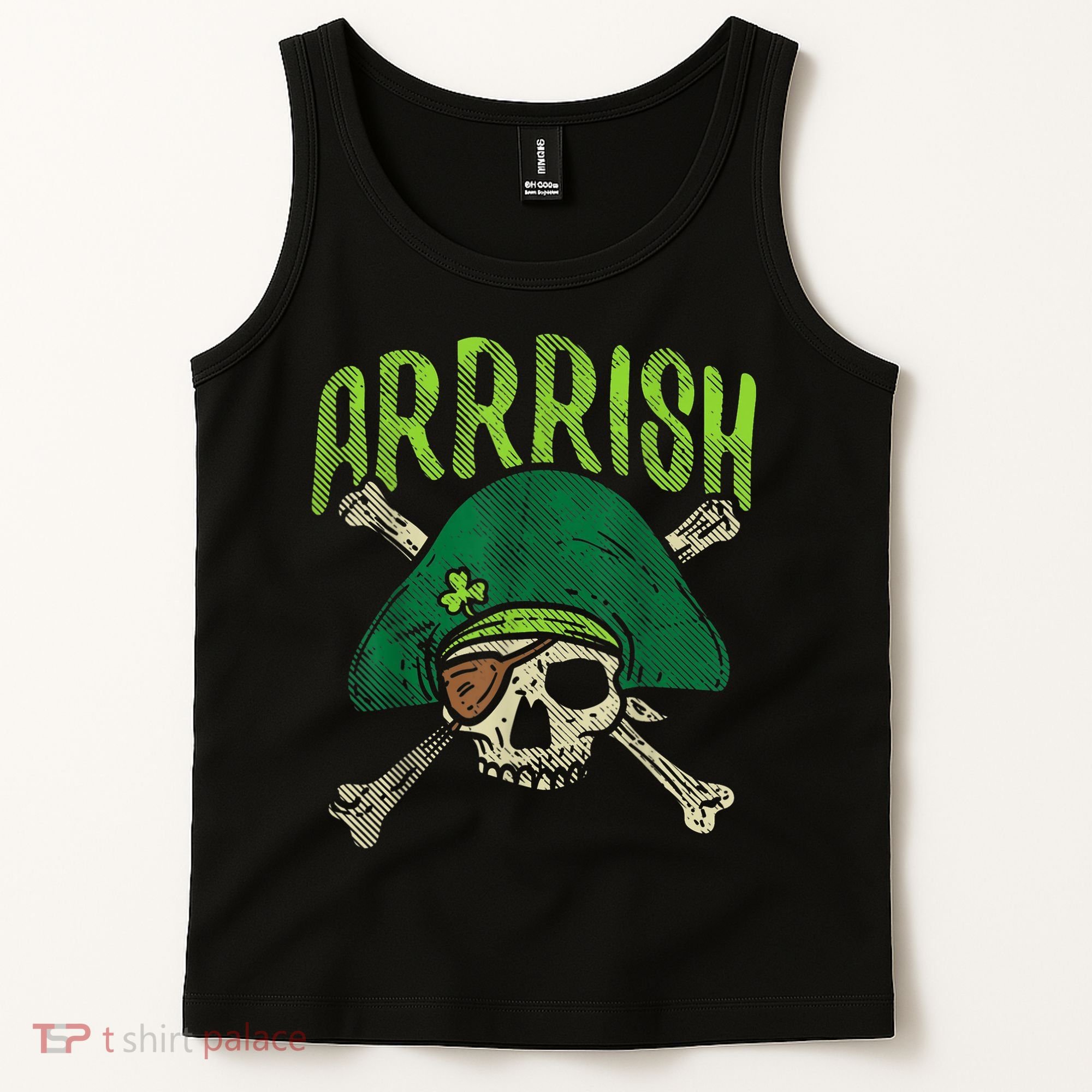 Arrish Irish Pirate Skull Leprechaun Happy St Patrick's Day Boys Tank Top