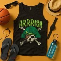 Arrish Irish Pirate Skull Leprechaun Happy St Patrick's Day Boys Tank Top thumb 4