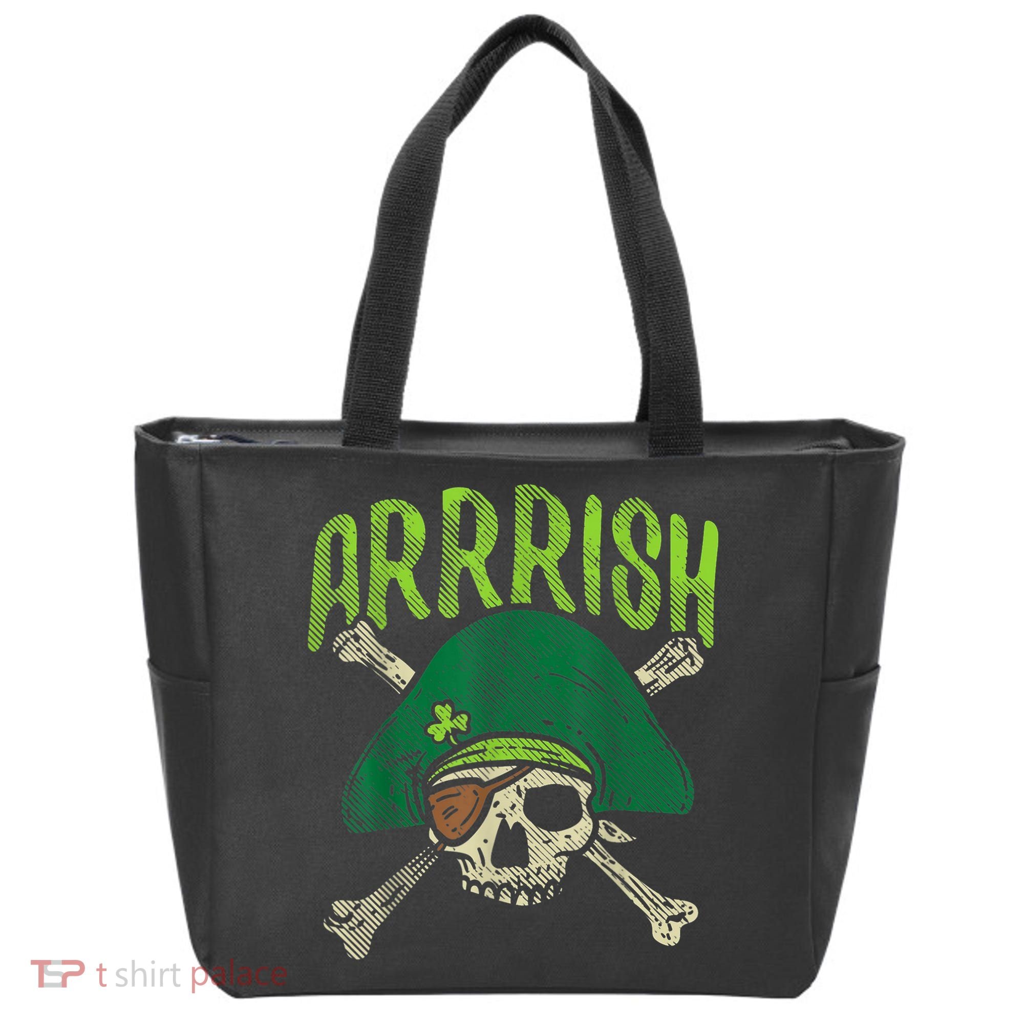Arrish Irish Pirate Skull Leprechaun Happy St Patrick's Day Boys Tote Bag