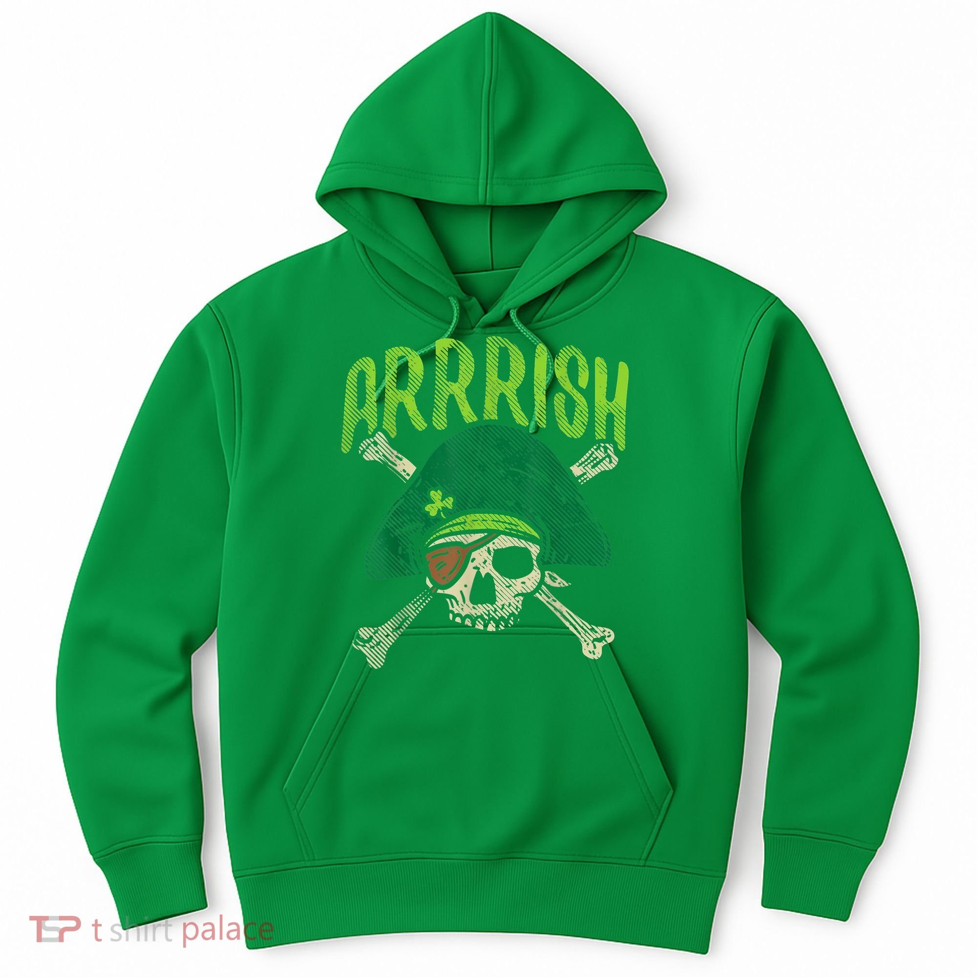 Arrish Irish Pirate Skull Leprechaun Happy St Patrick's Day Boys Hoodie