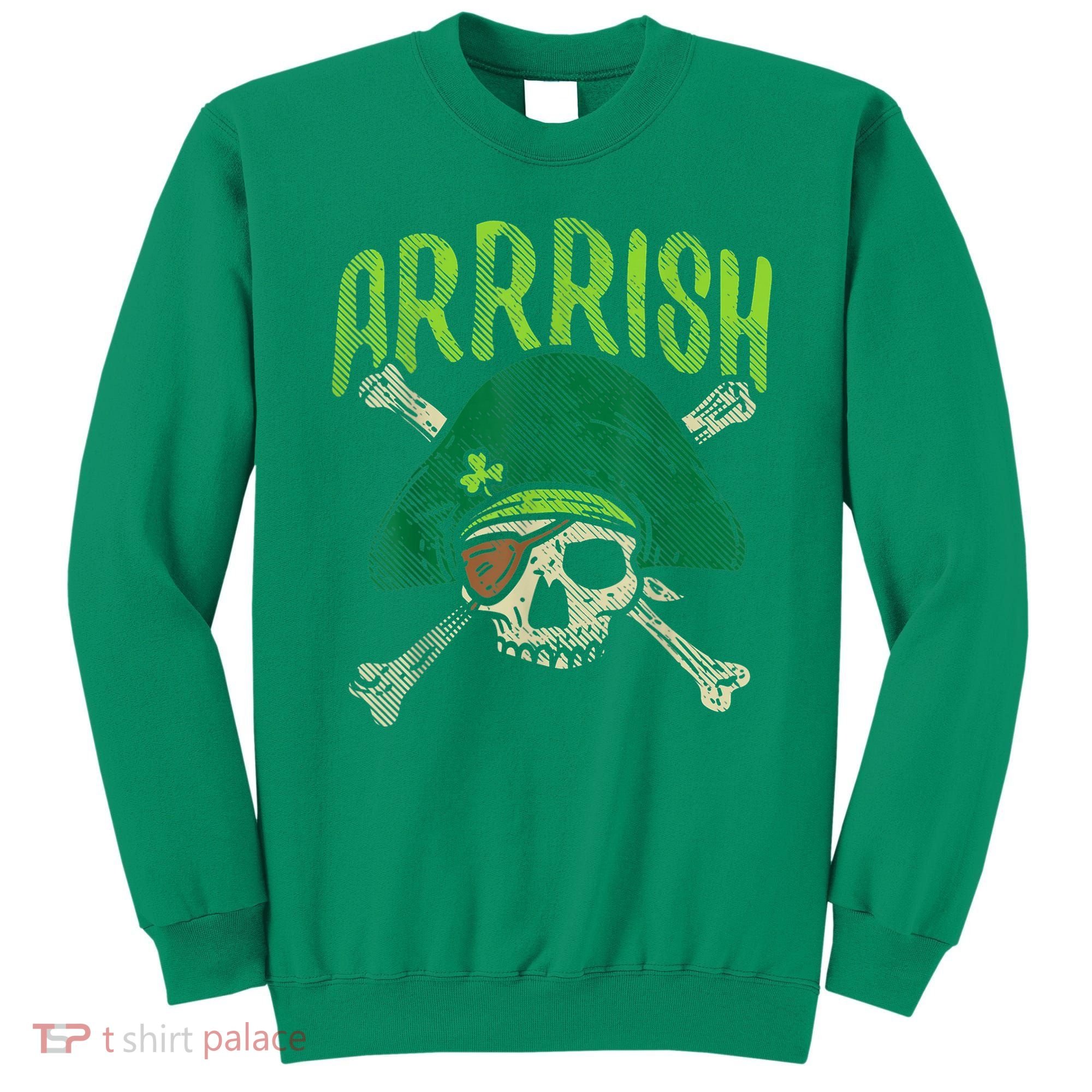 Arrish Irish Pirate Skull Leprechaun Happy St Patrick's Day Boys Sweatshirt