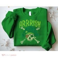 Arrish Irish Pirate Skull Leprechaun Happy St Patrick's Day Boys Sweatshirt thumb 2
