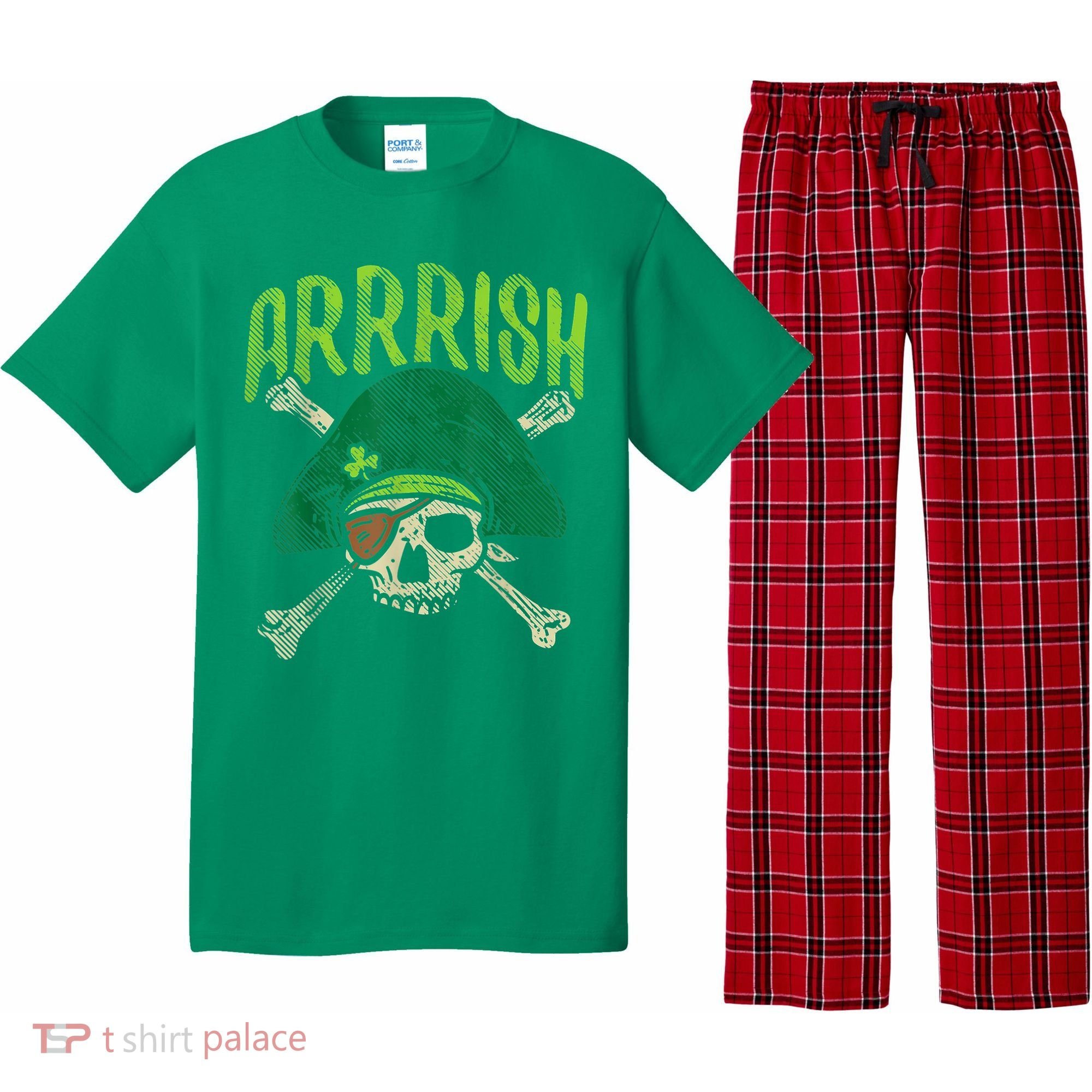 Arrish Irish Pirate Skull Leprechaun Happy St Patrick's Day Boys Pajama Set