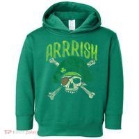 Arrish Irish Pirate Skull Leprechaun Happy St Patrick's Day Boys Toddler Hoodie thumb 0