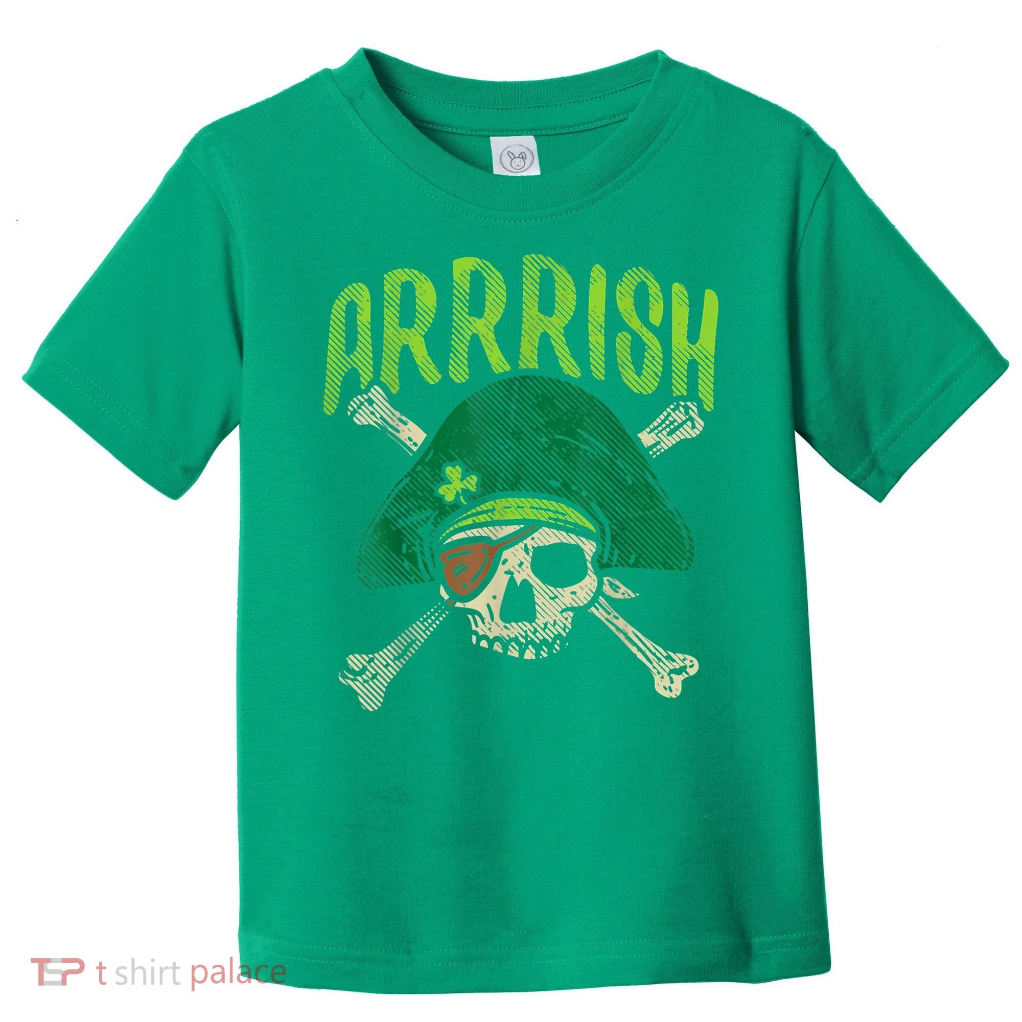 Arrish Irish Pirate Skull Leprechaun Happy St Patrick's Day Boys Toddler T-Shirt