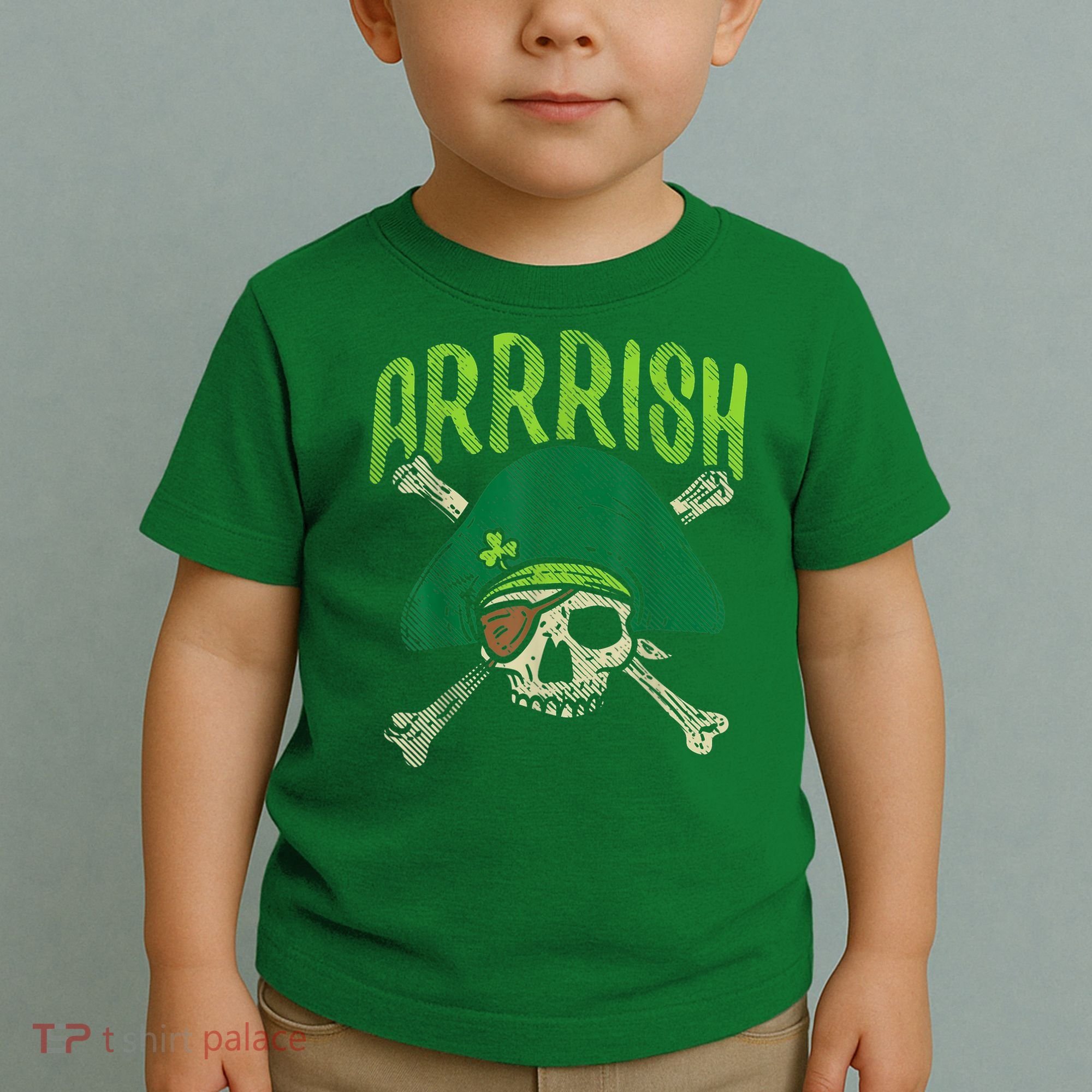 Arrish Irish Pirate Skull Leprechaun Happy St Patrick's Day Boys Toddler T-Shirt