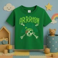 Arrish Irish Pirate Skull Leprechaun Happy St Patrick's Day Boys Toddler T-Shirt thumb 3