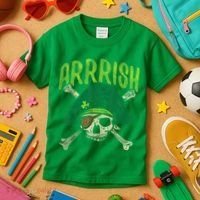 Arrish Irish Pirate Skull Leprechaun Happy St Patrick's Day Boys Kids T-Shirt thumb 3