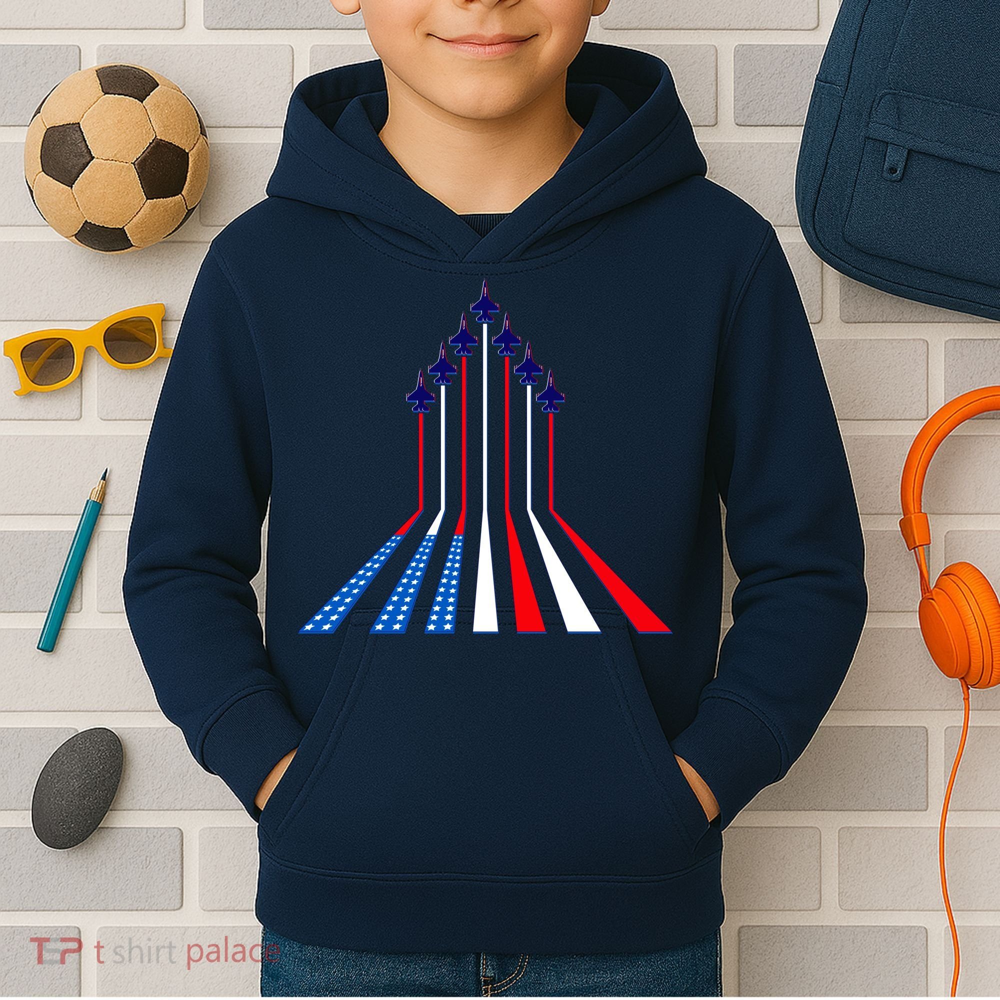 AIr Force flag - Air Show Trail Flag Kids Hoodie