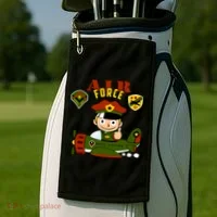 Air Force Pilot Boy Cartoon Golf Towel thumb 2
