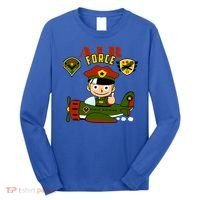 Air Force Pilot Boy Cartoon Long Sleeve Shirt thumb 0
