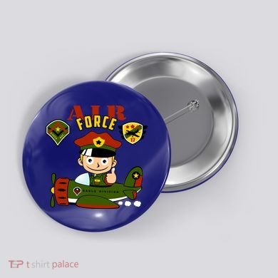 Air Force Pilot Boy Cartoon Button