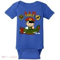 Air Force Pilot Boy Cartoon Baby Bodysuit thumb 0
