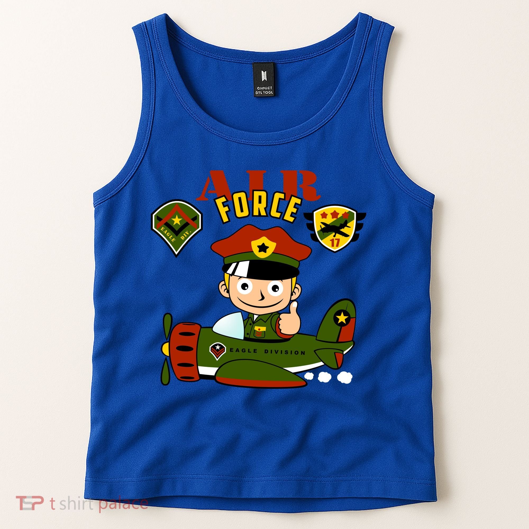 Air Force Pilot Boy Cartoon Tank Top
