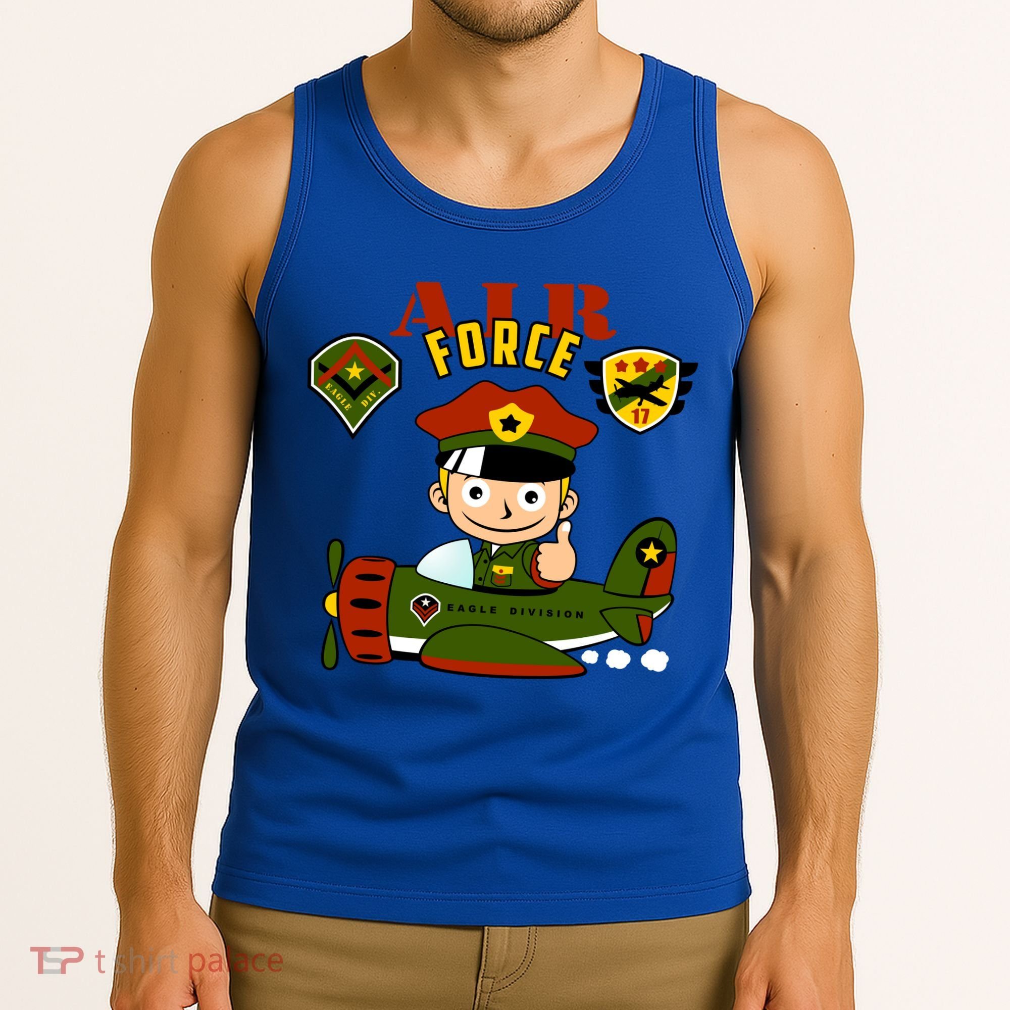 Air Force Pilot Boy Cartoon Tank Top