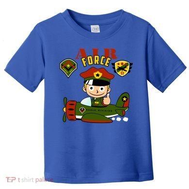 Air Force Pilot Boy Cartoon Toddler T-Shirt