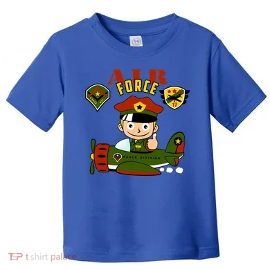Air Force Pilot Boy Cartoon Toddler T-Shirt